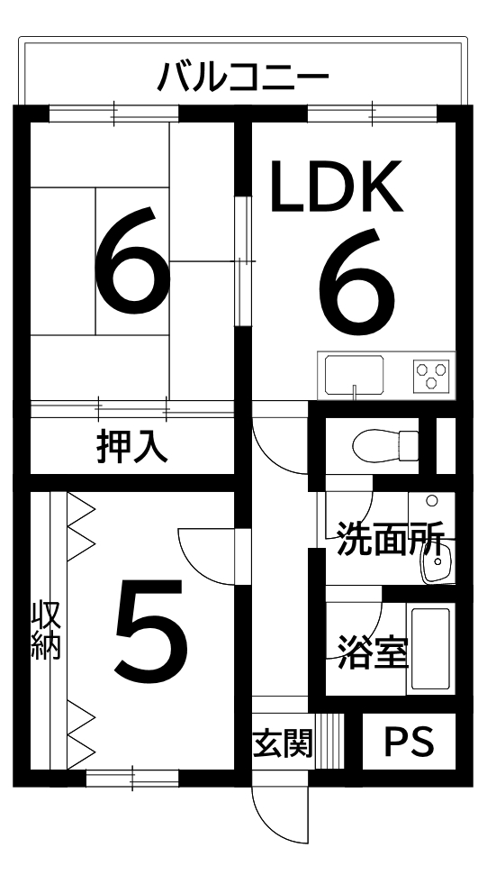 朝日プラザ大仙「R8年11月フルリフォーム完成予定」「分譲駐車場付き」（2ＬＤＫ）の間取り図