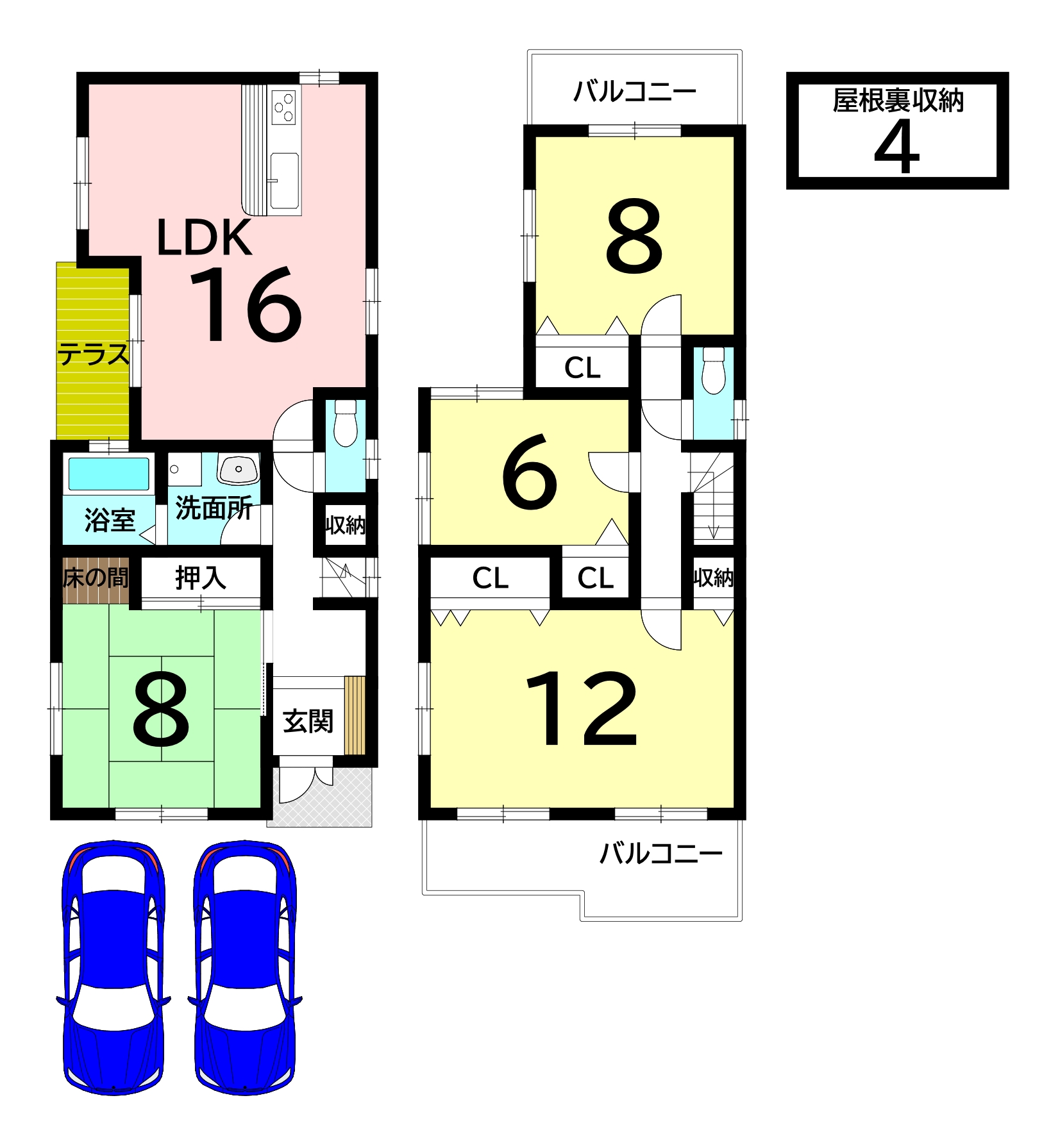 堺市堺区少林寺町東2丁の中古戸建（4ＬＤＫ）の間取り図