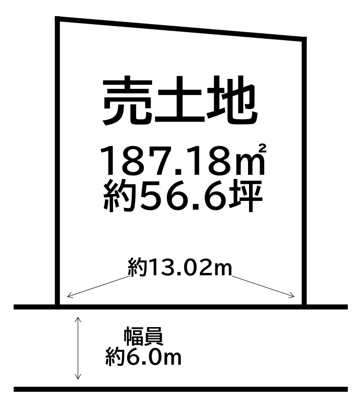 堺市南区桃山台3丁の土地（約56.6坪）の間取り図
