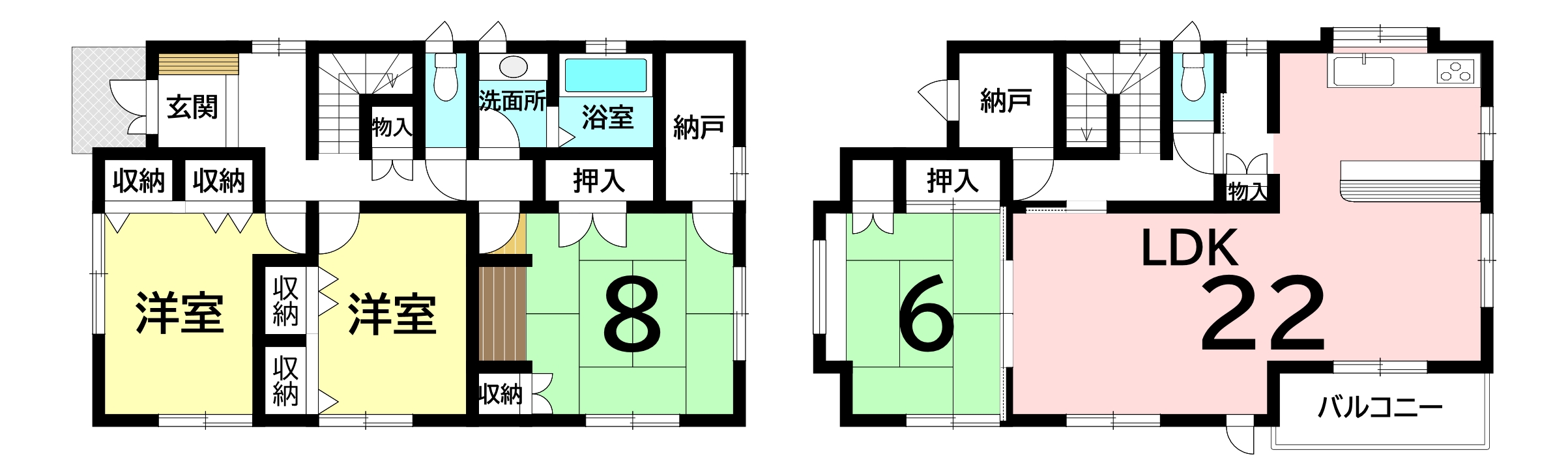 堺市南区高尾1丁の中古戸建（4ＬＤＫ）の間取り図